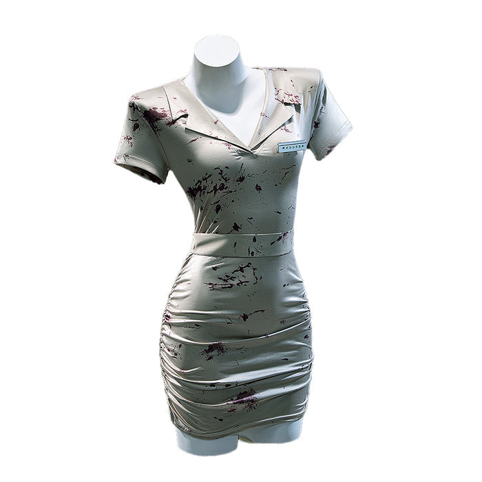 【Ready For Ship】【Size XS-3XL】DokiDoki-R Movie Game Cosplay Nurse Costume Halloween