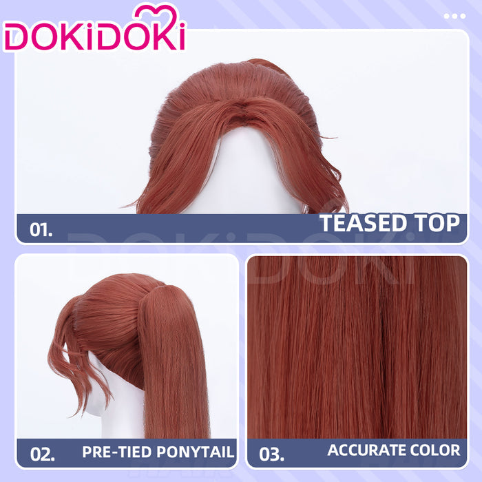 【Silver Ver Ready For Ship】DokiDoki Game Clair Obscur: Expedition 33 Copslay Maelle Wig Long Curly Red Silver Hair