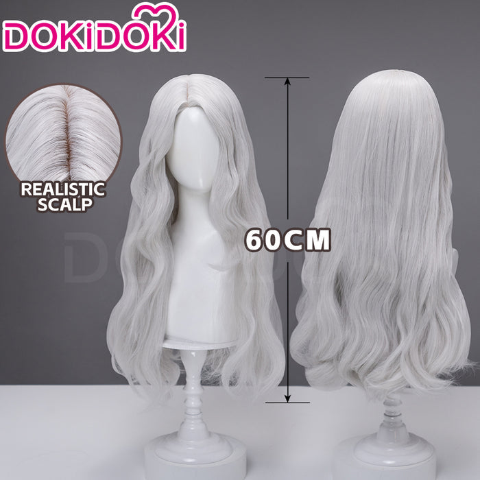 【Silver Ver Ready For Ship】DokiDoki Game Clair Obscur: Expedition 33 Copslay Maelle Wig Long Curly Red Silver Hair
