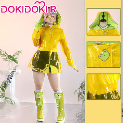 【Size XS-2XL 】DokiDoki-R Game Cosplay Yellow Raincoat Costume