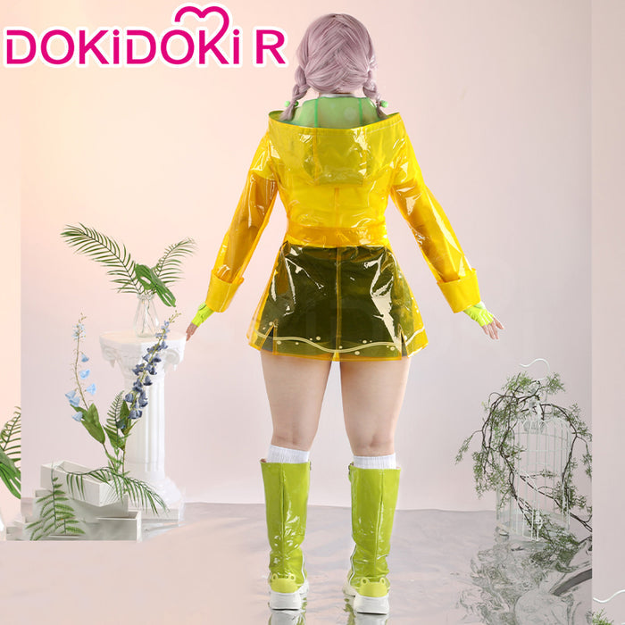 【Size XS-2XL 】DokiDoki-R Game Cosplay Yellow Raincoat Costume