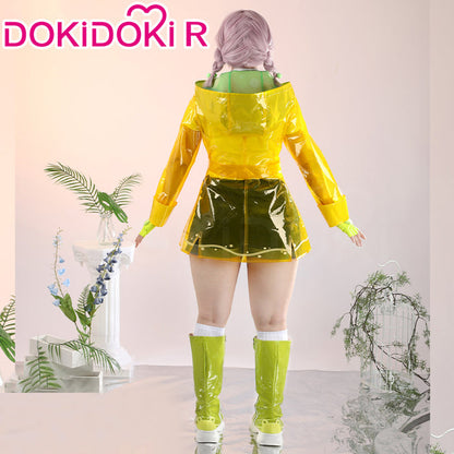 【Size XS-2XL 】DokiDoki-R Game Cosplay Yellow Raincoat Costume