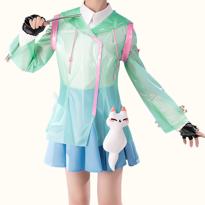 【Size XS-2XL】DokiDoki-R Game Cosplay Costume Rainy Day Green Costume