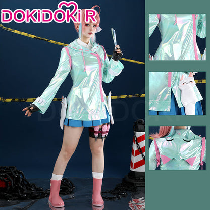 【Size XS-2XL】DokiDoki-R Game Cosplay Costume Rainy Day Raincoat Green