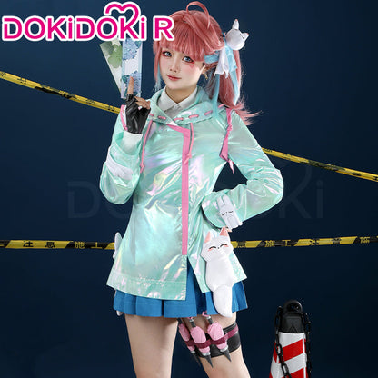 【Size XS-2XL】DokiDoki-R Game Cosplay Costume Rainy Day Raincoat Green