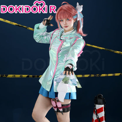 【Size XS-2XL】DokiDoki-R Game Cosplay Costume Rainy Day Raincoat Green