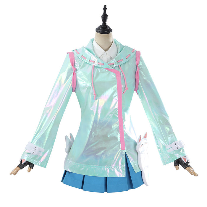 【Size XS-2XL】DokiDoki-R Game Cosplay Costume Rainy Day Raincoat Green
