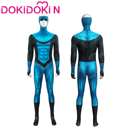 【Size XS-3XL】DokiDoki-N Movie Season 3 Cosplay Blue Man Costume Bodysuit
