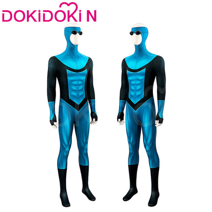 【Size XS-3XL】DokiDoki-N Movie Season 3 Cosplay Blue Man Costume Bodysuit