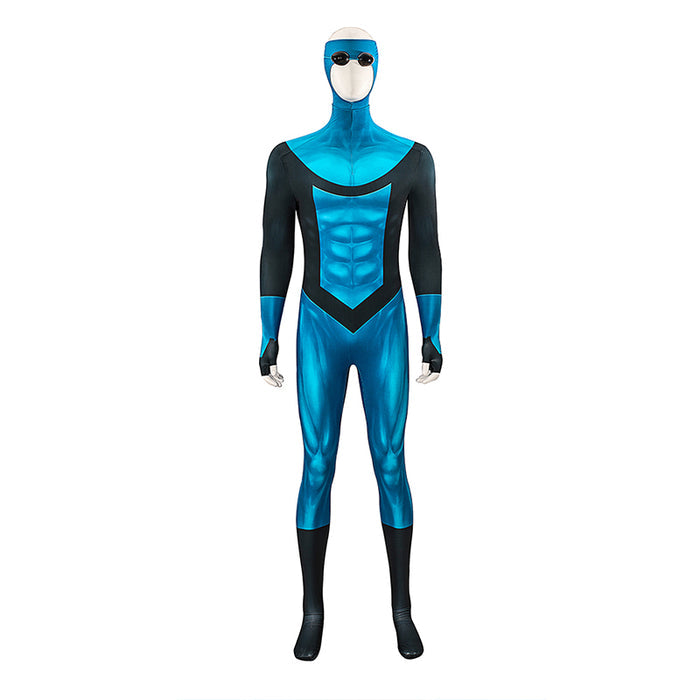 【Size XS-3XL】DokiDoki-N Movie Season 3 Cosplay Blue Man Costume Bodysuit