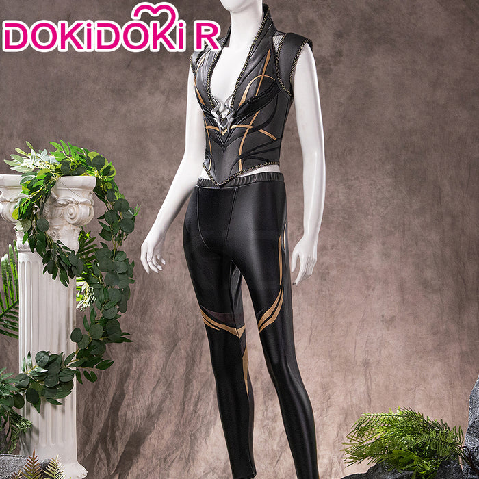 【Size XS-3XL】DokiDoki-R Game Cosplay Black Suit Two-Piece Leather Jacket