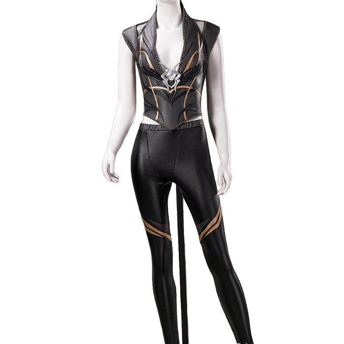 【Size XS-3XL】DokiDoki-R Game Cosplay Black Suit Two-Piece Leather Jacket