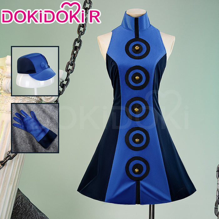 【Size XS-3XL】DokiDoki-R Game Cosplay Blue Dress Costume