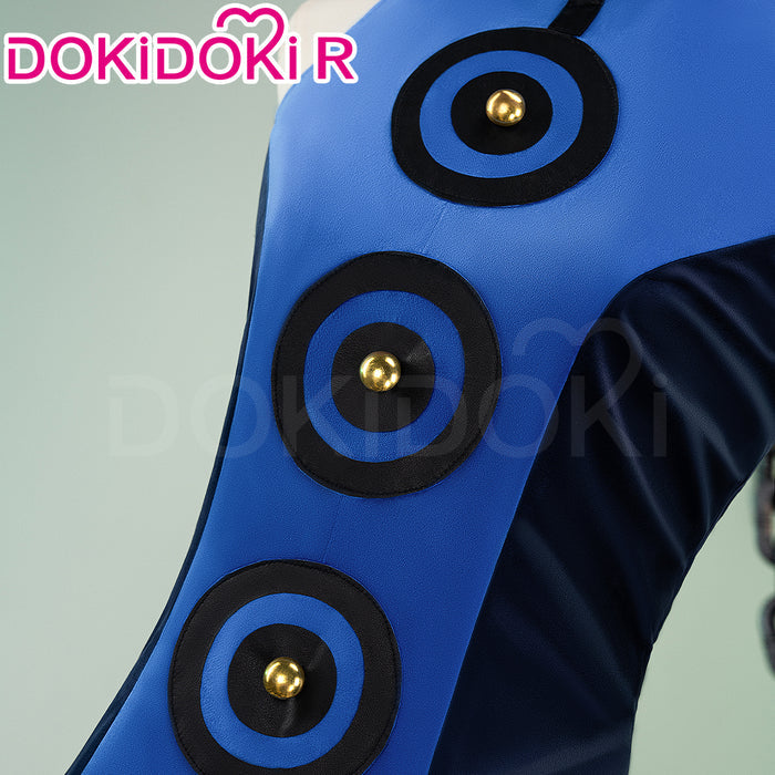 【Size XS-3XL】DokiDoki-R Game Cosplay Blue Dress Costume