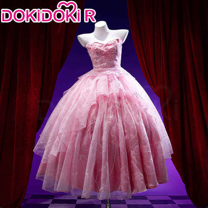 【Size XS-3XL】DokiDoki-R Movie Cosplay Costume Pink Dress