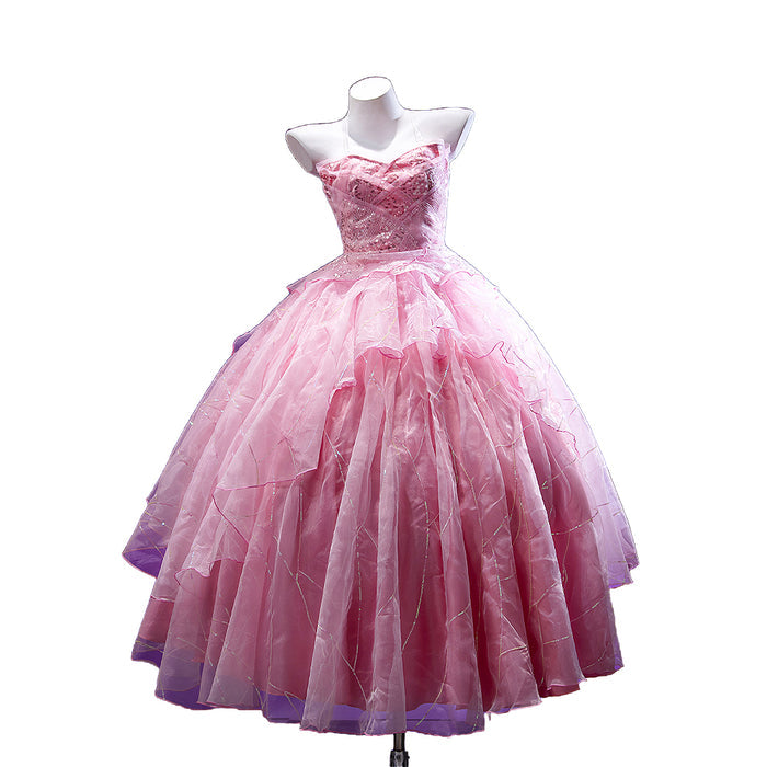 【Size XS-3XL】DokiDoki-R Movie Cosplay Costume Pink Dress