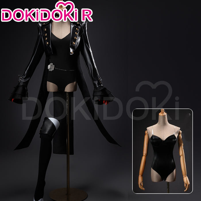 【Size XS-XL】DokiDoki-R Game Cosplay Costume Black Jumpsuit