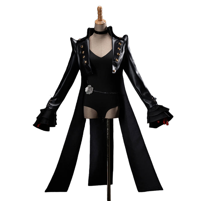 【Size XS-XL】DokiDoki-R Game Cosplay Costume Black Jumpsuit