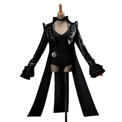 【Size XS-XL】DokiDoki-R Game Cosplay Costume Black Jumpsuit