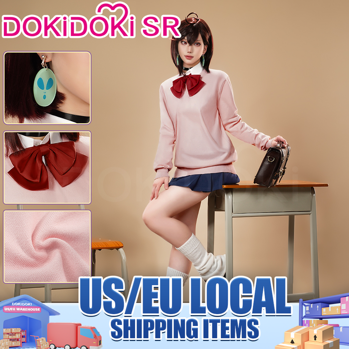【US/EU LOCAL SHIPPING】Dokidoki-SR Anime DDD Cosplay Pink Uniform Costume / Wig Female