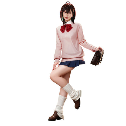 【US/EU LOCAL SHIPPING】Dokidoki-SR Anime DDD Cosplay Pink Uniform Costume / Wig Female